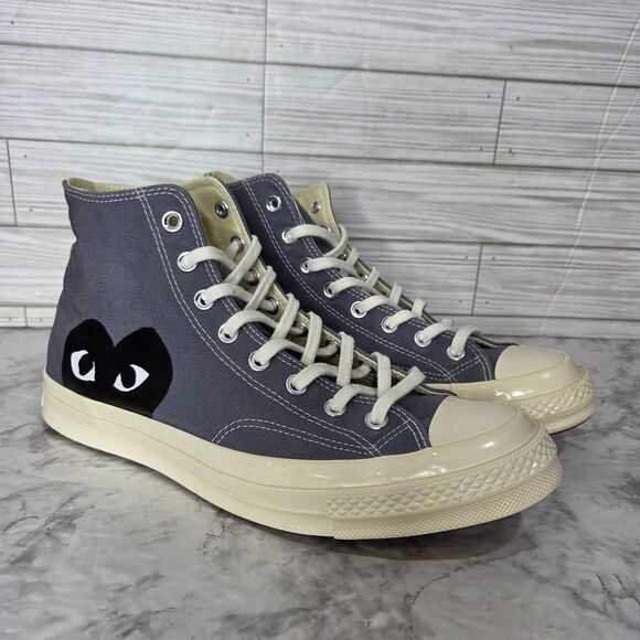 Converse Chuck Taylor All Star 70 Hi Comme des Garcons PLAY Grey Mens 10 171847C - Picture 1 of 11